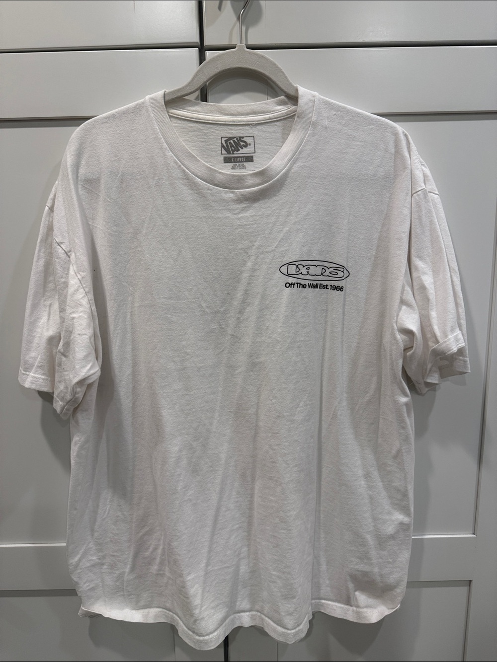 Vans White Short Sleeve Tee with Small Chest Logo